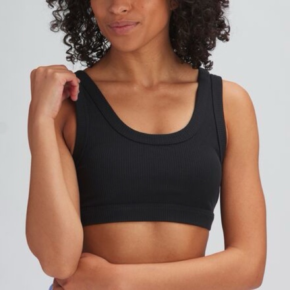Black Ribbed Women's Bralette Alo sz S - Picture 1 of 4